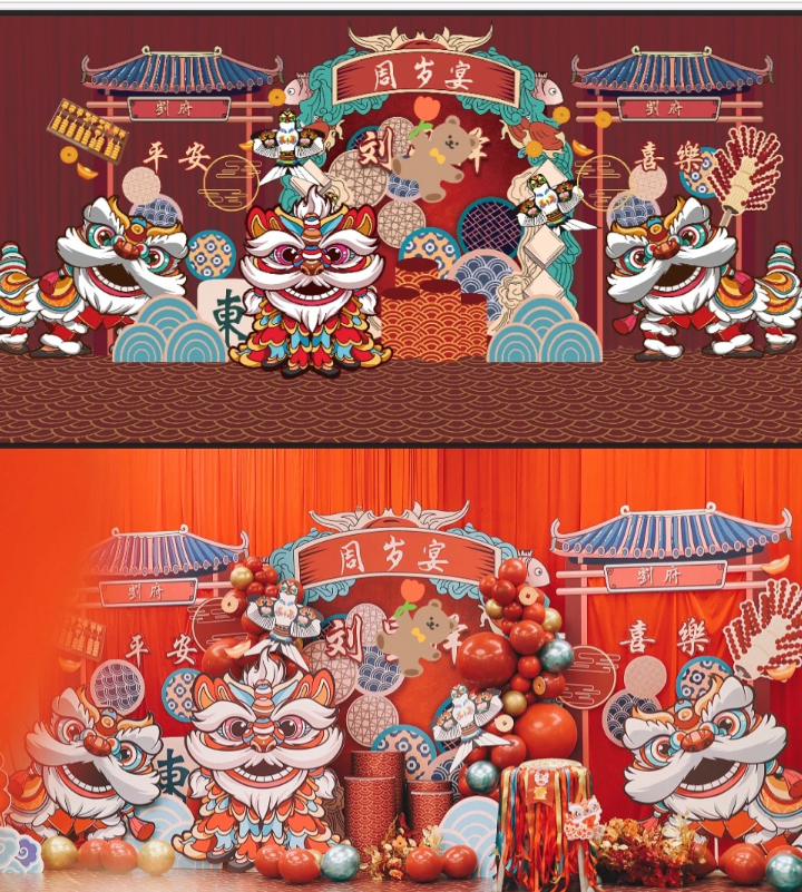 周岁宴红色主题